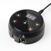 Mini máquina de tatuaje digital Fuente de alimentación con perilla Luz inteligente ajustable Nuevo P178 Color negro 2-12V
